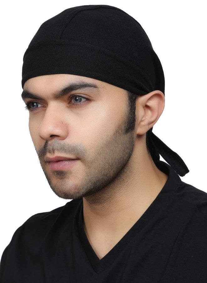 BISMAADH Breathable Cooling - Helmet Liner Du-rag Skull Cap Beanie for Men, Motorcycle Headcover Black - Image 1