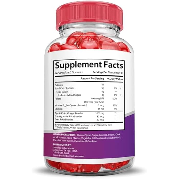 Justified Laboratories Keto Drops Keto ACV Gummies Advanced Formula 1000MG Keto Drops Keto Gummies Apple Cider Vinegar Formulated with Pomegranate Beet Juice Powder B12 Vegan Non GMO 60 Gummys - Image 2