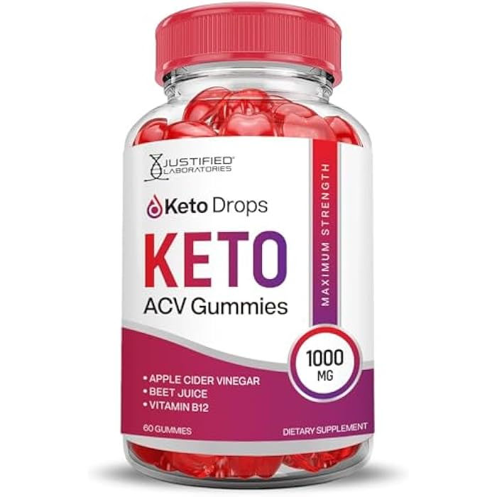 Justified Laboratories Keto Drops Keto ACV Gummies Advanced Formula 1000MG Keto Drops Keto Gummies Apple Cider Vinegar Formulated with Pomegranate Beet Juice Powder B12 Vegan Non GMO 60 Gummys - Image 4