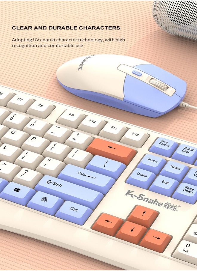 General - Gaming Keyboard and Mouse Combo, 98 Keys Light Up Computer Keyboard, Wired Keyboard Mouse - Image 1