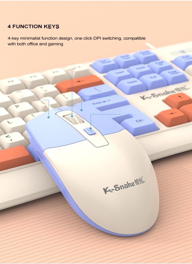General - Gaming Keyboard and Mouse Combo, 98 Keys Light Up Computer Keyboard, Wired Keyboard Mouse - Image 1