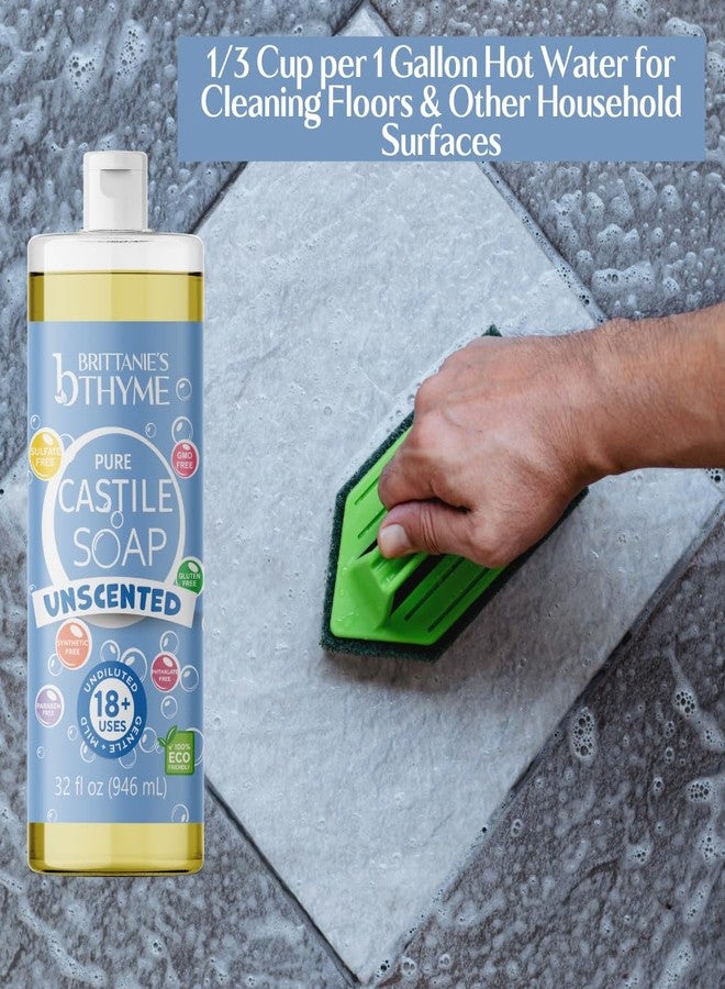 Brittanie's Thyme Brittanie’s Pure Castile Liquid Soap Refill, Unscented, 32 Ounce Pack of 2 | Dish Soap, Hair & Body, Home, Gentle and Pure, Made with Natural Luxurious Oils, Vegan & Gluten Free Non-GMO - Image 4