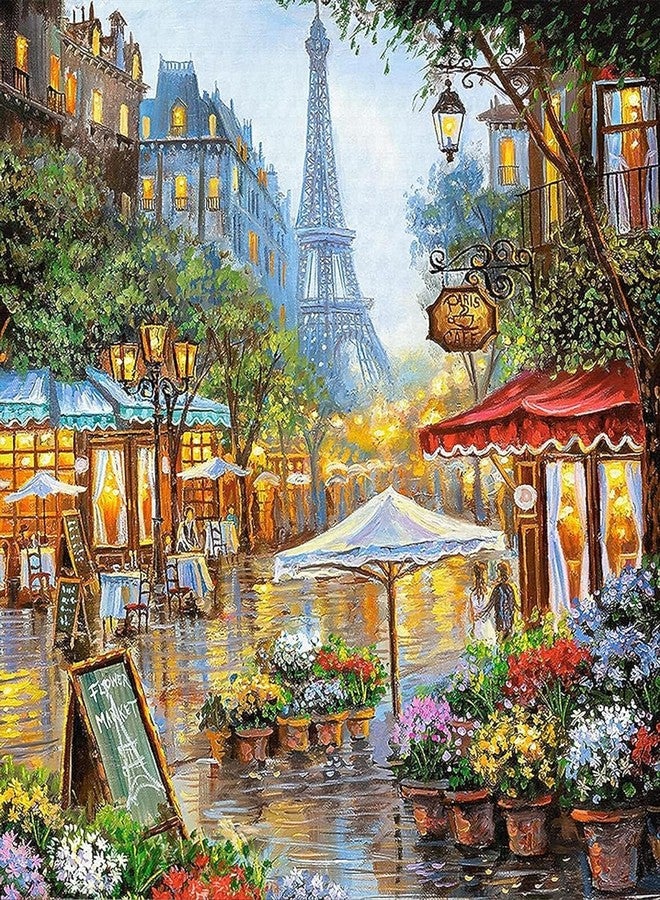 TREXEE DIY Paint by Numbers for Adults & Kids , Painting by Number Kits On Canvas,Without Frame DIY Color Oil Painting Acrylic Paints PNB Painting ,Home Wall Decor Effiel Tower Paris (40x50CM/16X20in) (No Frame) - Image 1