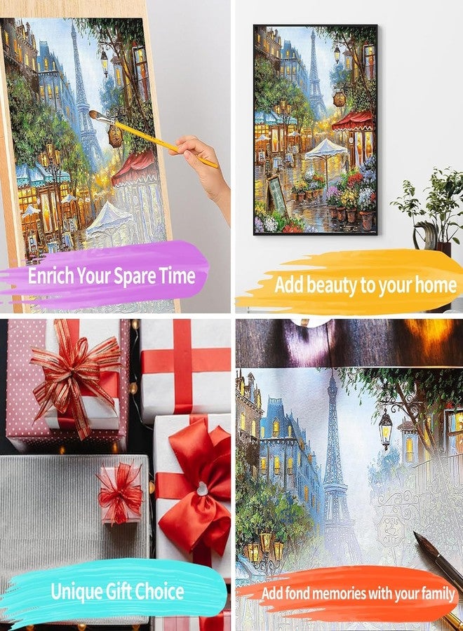 TREXEE DIY Paint by Numbers for Adults & Kids , Painting by Number Kits On Canvas,Without Frame DIY Color Oil Painting Acrylic Paints PNB Painting ,Home Wall Decor Effiel Tower Paris (40x50CM/16X20in) (No Frame) - Image 4