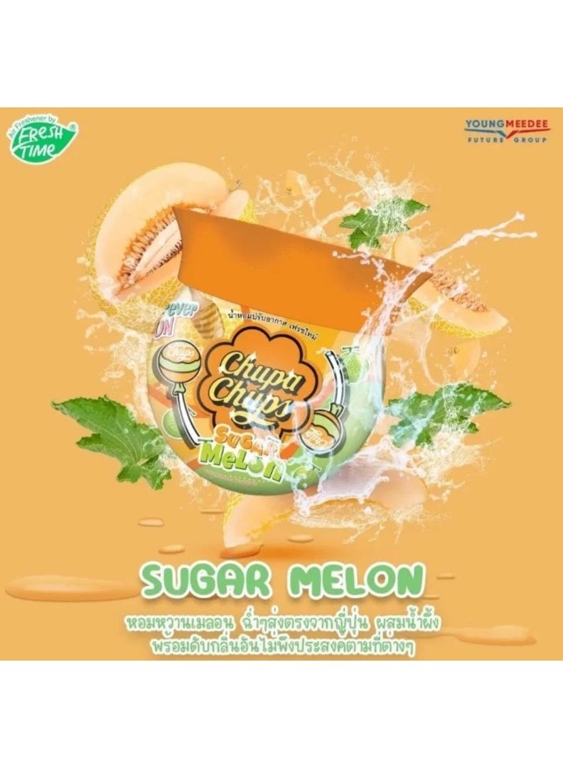 Chupa Chups Sugar Melon Air Freshener Gel 155g – Long Lasting Sweet Melon Fragrance for Car, Home & Office - Image 2