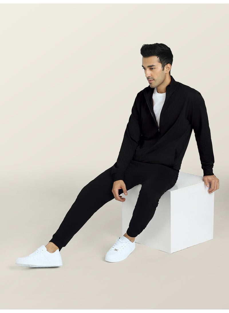 XYXX Men's Cruze French Terry Cotton Regular Fit Zip-Up Jacket with Full Zipper Closure and Side Pockets - Image 3