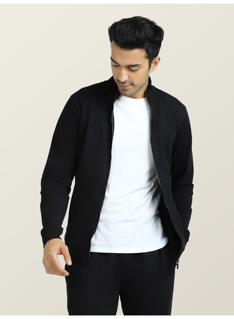 XYXX Men's Cruze French Terry Cotton Regular Fit Zip-Up Jacket with Full Zipper Closure and Side Pockets - Image 1