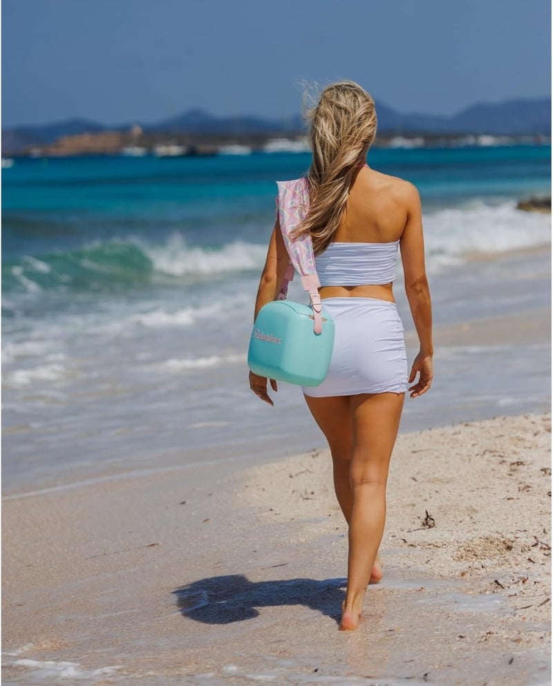 Polarbox Lunch Tote Cooler Bag | Retro Lunch Box Picnic Reusable Lunch Bag Vintage Mini Cooler Hand Bag Includes 2 Food Containers! Food & Drinks Work, Travel, Beach, Camping Hiking 6L (Cyan Rose) - Image 4