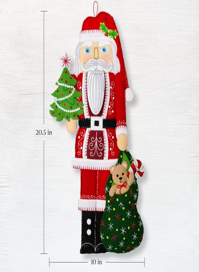 Bucilla, Nutcracker Santa, Perfect for DIY Arts and Crafts Projects Felt Wall Hanging Kit, 89775E - Image 2