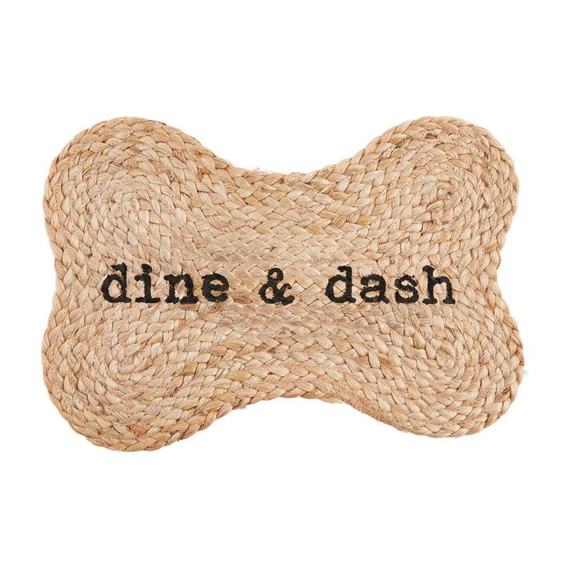 Mud Pie Jute Dog Bowl Mat Dine Dash