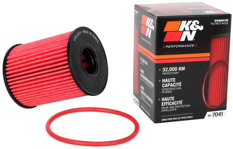 K&N Premium Oil Filter: 20,000 Mile Engine Protection, High Efficiency: Compatible with 2003-2022 Alfa Romeo/Crysler/Dodge/Fiat/Ford/Jeep: (See Product Descriptions for Select Models) HP-7041 - Image 1