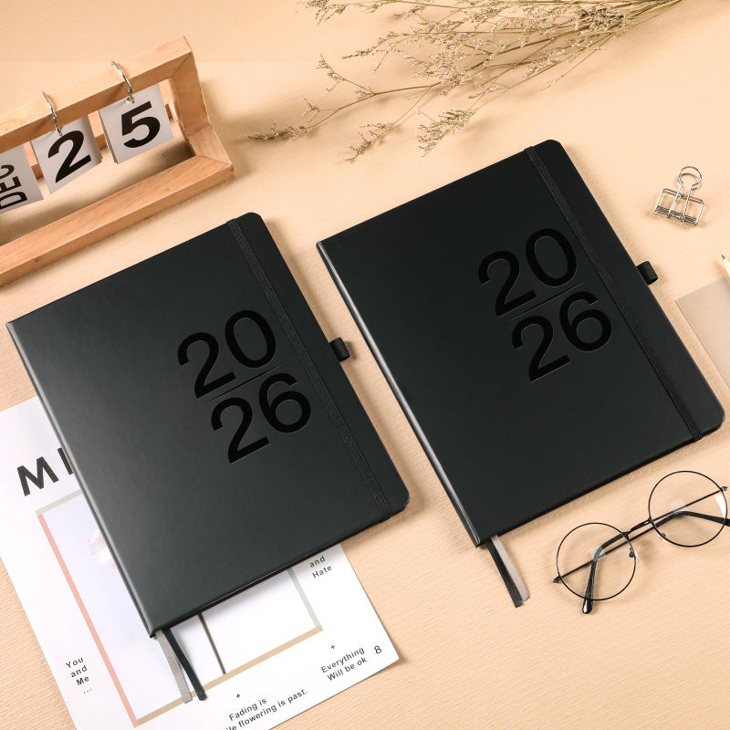 MaaIbok مخطط 2026 - مخطط أسبوعي شهري 2026، 8" × 10"، يناير - ديسمبر 2026، مخطط/تقويم 2026 مع صفحة ملاحظات أسبوعية، غلاف صلب، حلقة قلم، شريط مرن، جيب داخلي - Image 2