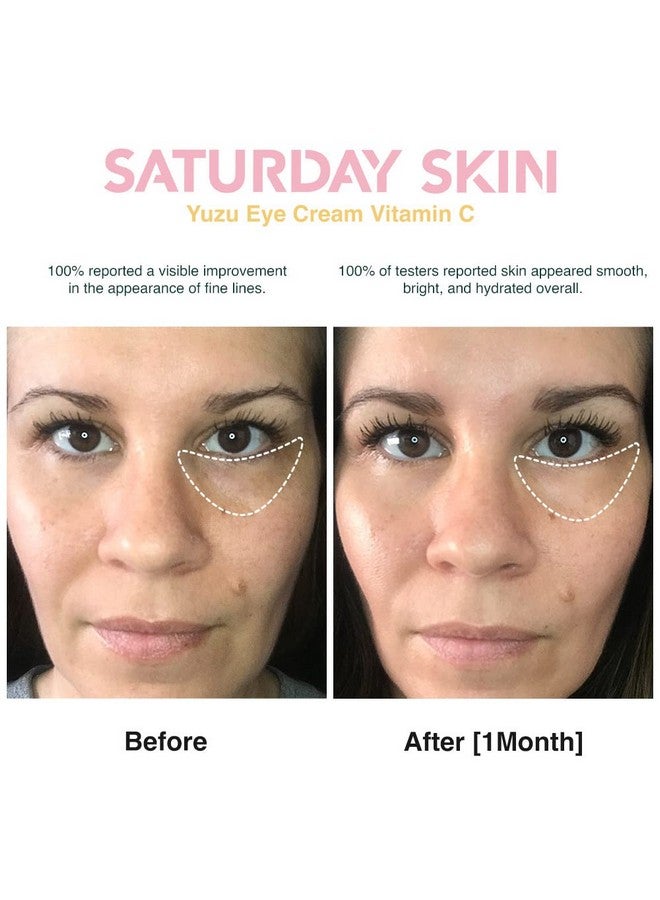 Saturday Skin Yuzu Eye Balm Vitamin C Wide lluminating Under Tight Eye Cream Korean Niacinamide Caffeine for Wrinkles Puffy Eyes Dark Circles Moisturizing Hydrates Anti Aging for Women (15ml) - Image 5