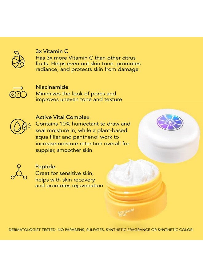 Saturday Skin Yuzu Eye Balm Vitamin C Wide lluminating Under Tight Eye Cream Korean Niacinamide Caffeine for Wrinkles Puffy Eyes Dark Circles Moisturizing Hydrates Anti Aging for Women (15ml) - Image 3