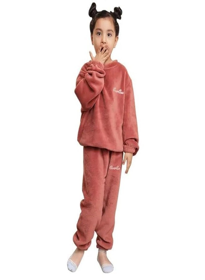 IKKAI!! ® Unisex Kids Boys & Girls Toddler Winter Outfit - Fashionable Round neck & Sweatpants Set for Cold WeatherPack of 1 (BROWN, L) - Image 1