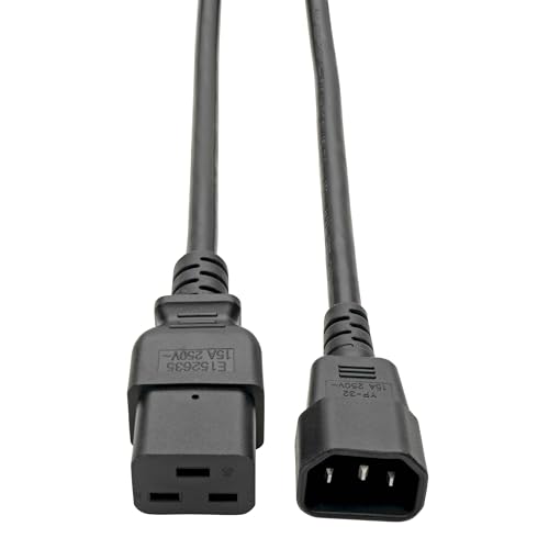 Tripp Lite كابل طاقة ثقيل من تريپ لايت، 15A، 14AWG (IEC-320-C19 إلى IEC-320-C14) بطول 6 أقدام، أسود - Image 2