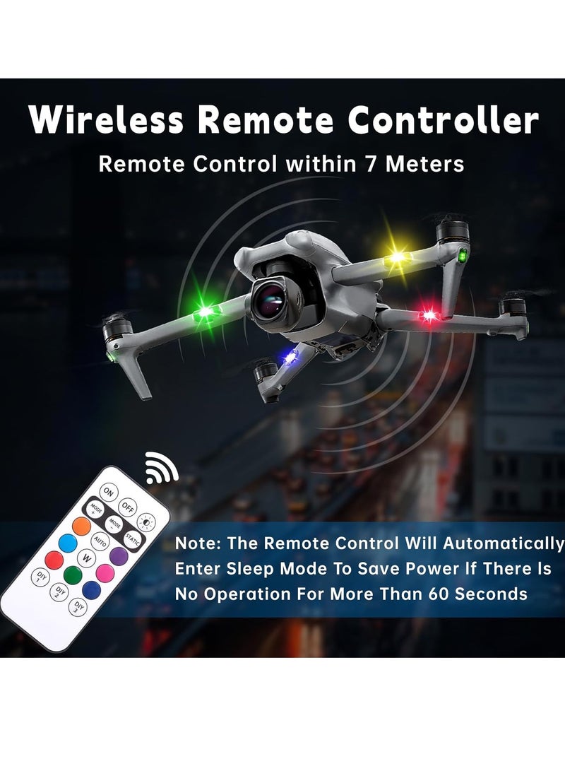 Generic Wireless LED Lights for Car 4PCS with Remote Control, Wireless LED Strobe Lights 8 Colors USB Charge IP65 Waterproof Anti-Collision for Car Motorcycle Drone RC Aircraft Bike, Black  - Image 4