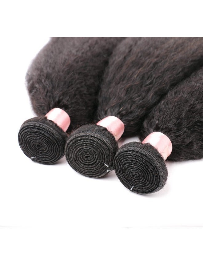 DAIMER 18 Inch Yaki Straight Human Hair Weave Brazilian Kinky Straight Hair Bundles Sew In Real Unprocessed Virgin Weft Relaxed Hair Extensions - Image 4