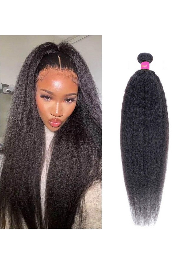 DAIMER 18 Inch Yaki Straight Human Hair Weave Brazilian Kinky Straight Hair Bundles Sew In Real Unprocessed Virgin Weft Relaxed Hair Extensions - Image 1