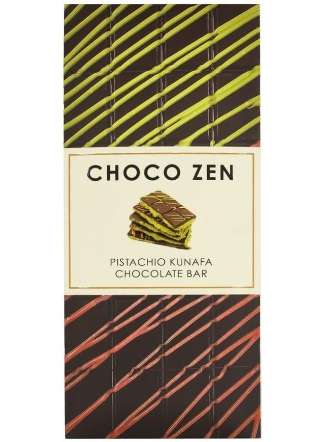 Choco Zen Premium Pistachio Kunafa Dark Chocolate Bar 100g - Image 2