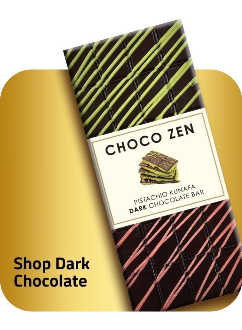 Choco Zen Premium Pistachio Kunafa Dark Chocolate Bar 100g - Image 5