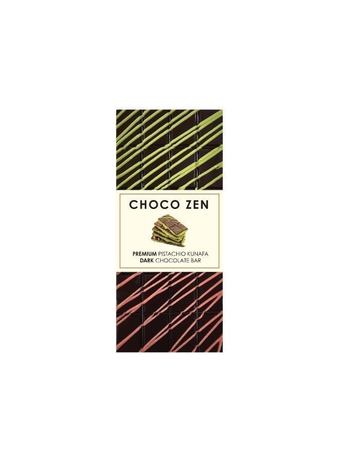 Choco Zen Premium Pistachio Kunafa Dark Chocolate Bar 100g - Image 4