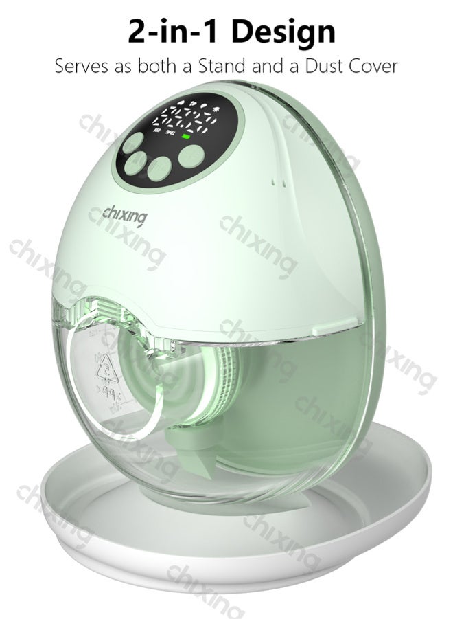 chixing مضخة ثدي كهربائية ذكية قابلة للارتداء، عبوتان (2-Pack)، مضخة ثدي بدون استخدام اليدين، تصميم واقٍ من الغبار مع حامل، 4 أوضاع و12 مستوى، مضخة حليب الأم مع تنبيهات صوتية، بطارية 1200 مللي أمبير، هادئة جدًا ≤48 ديسيبل، شاشة LED، وظيفة الذاكرة - Image 2