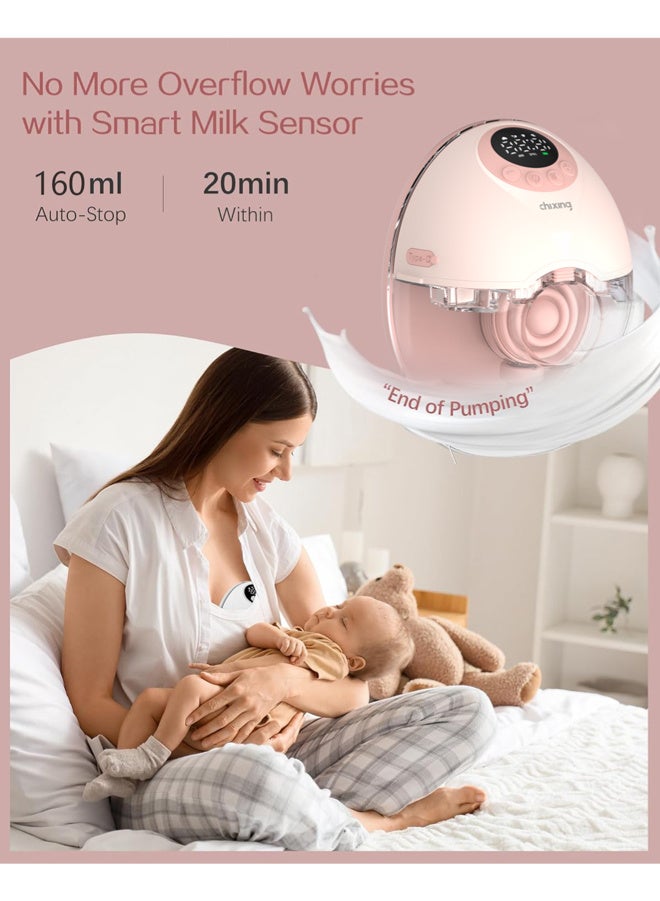 chixing مضخة ثدي كهربائية ذكية قابلة للارتداء، عبوتان (2-Pack)، مضخة ثدي بدون استخدام اليدين، تصميم واقٍ من الغبار مع حامل، 4 أوضاع و12 مستوى، مضخة حليب الأم مع تنبيهات صوتية، بطارية 1200 مللي أمبير، هادئة جدًا ≤48 ديسيبل، شاشة LED، وظيفة الذاكرة - Image 5