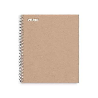 Staples STAPLES Premium 5Subject Notebook 85 x 11Inch College Ruled 200 Sheets Brown Cover TR52122 - Image 1