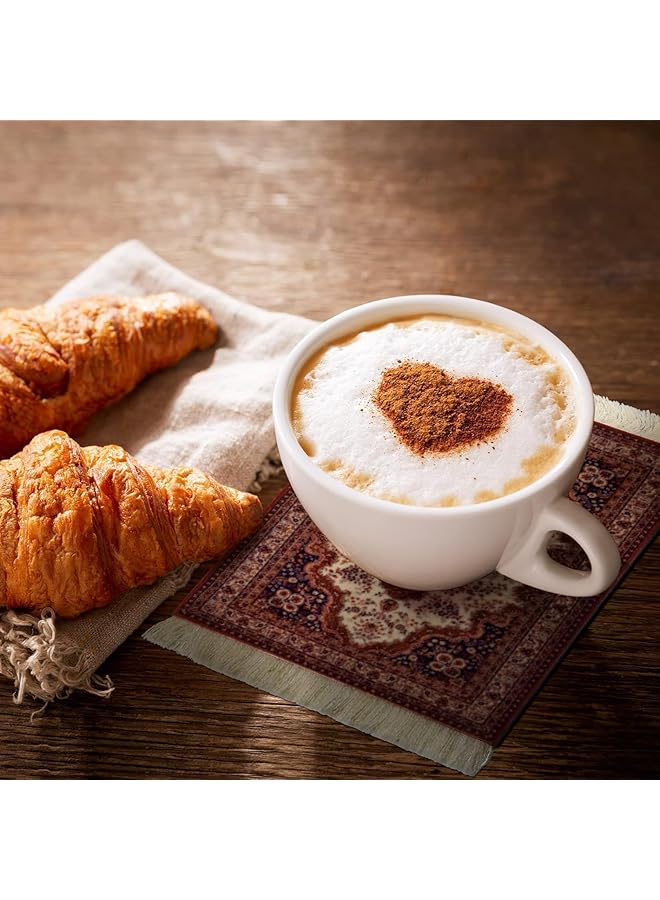 erorex 4 Pieces Rug Table Coasters Table Drink Holders Oriental Design Fabric Carpet Drink Mats Oriental Design Fabric Elegant Carpets Kitchen And Bar Mats For Home Office And More - Image 5