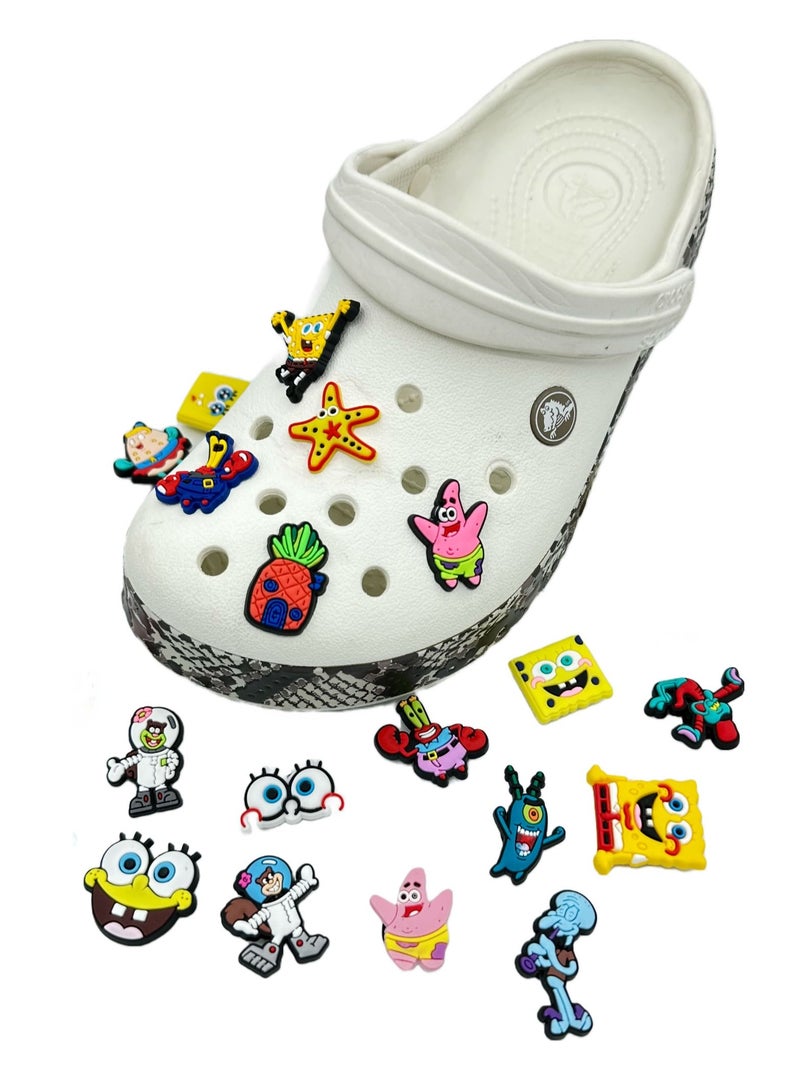 Sponge Bob Designs Shoe Decoration Charms Crocs Shoes Slippers and Mini Charm Bracelet Wristband for Men Women and Kids 26 pieces - Image 2