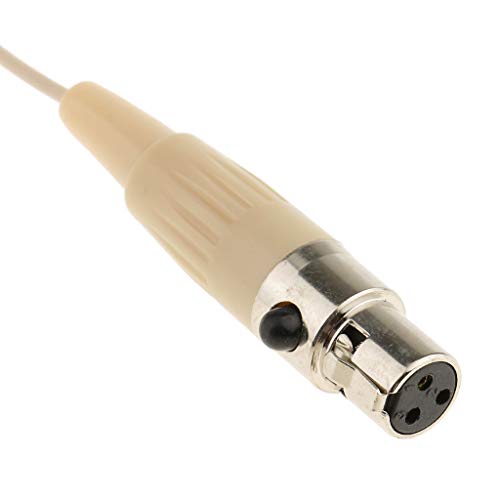 kh Professional Hands Free Headset/Headworn Microphone - 3 Pin Mini XLR Head Microphone for Bodypack Transmitter Beige Single Earhook Omnidirectional Headset Head Mic - Image 2