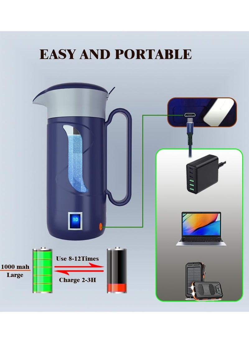 Excefore - 1.5L Hydrogen Water Bottle Generator, Hydrogen Rich Water Machine, SPE PEM Technolog Constant Temperature Heating Hydrogen Generator Water Kettle Pitcher, Make Clean Water for Home - Image 1