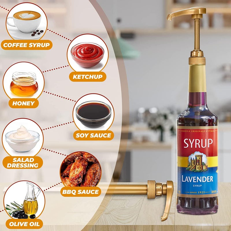 Jedrey 4 Pack Coffee Syrup Pump Compatible with Torani DaVinci Jordans Skinny Syrups Torani Syrup Pump Dispenser Fits 254 Oz750Ml Bottles For Coffee Flavoring Syrups Teas Snow Cones Smoothies - Image 3