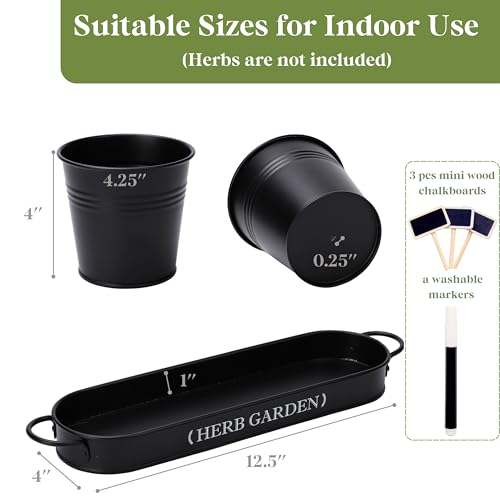 PERFNIQUE Indoor Herb Garden, Herb Planter for Indoor/Outdoor, Farmhouse Plant Pots, Windowsill Herb Garden with Tray(Planter only) Window Pots - Image 2