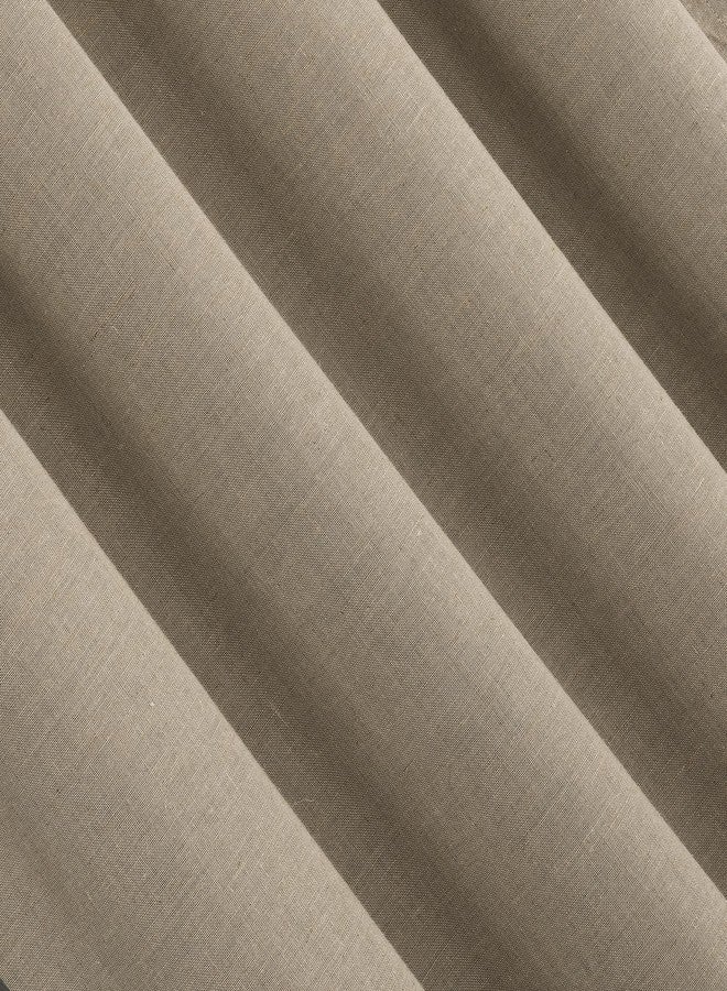 Sun Zero Treviso Linen Blend Magnetic Closure 100% Blackout Back Tab Curtain Panel, 40" x 84", Taupe - Image 4