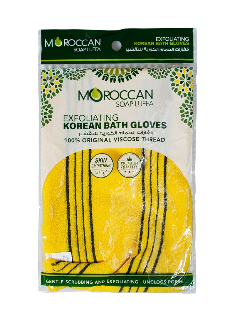 Moroccan Oil Moroccan Oil Korean Bath Gloves – Exfoliating Yellow Glove for Skin Renewal, Silk-Towel Composite, Water-Activated for Deep Cleansing  - Image 3