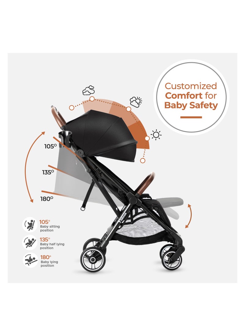 TEKNUM - Travel Explorer 2 Autofold Stroller, Suitable From New-Born To 36 Months - Black - Image 1