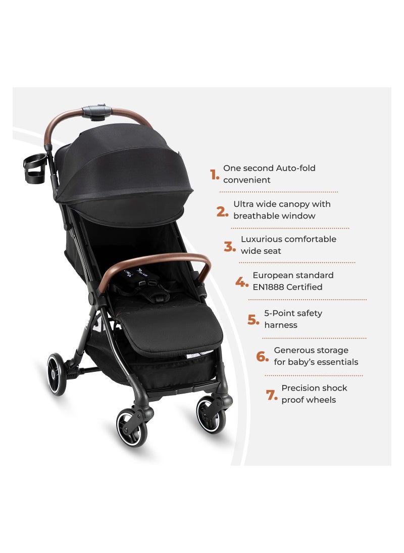 TEKNUM - Travel Explorer 2 Autofold Stroller, Suitable From New-Born To 36 Months - Black - Image 1