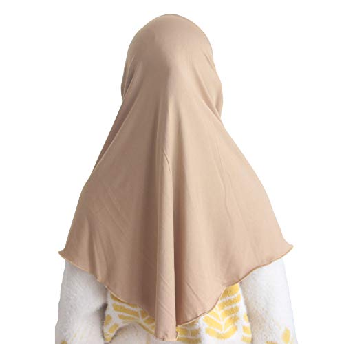 Modest Beauty Girls Hijab Muslim Kids Scarf Headwear Solid Color for 7-12 Years Ready to Wear - Image 3
