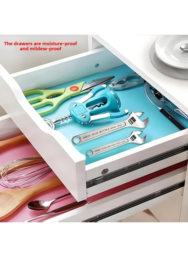 Generic - EVA Thickened Printed Table Mat Cabinet Mat Shoe Cabinet Drawer Moisture-proof Pad Paper Cuttable Kitchen Waterproof Oil-proof Pad-Color:Transparent Flat Dot-Specifications:50*300cm - Image 1