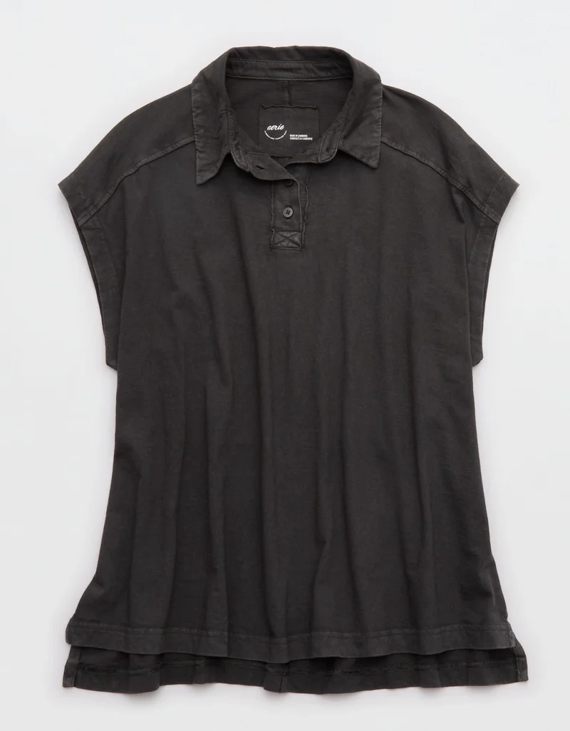 Aerie  Aerie Happiest Oversized Polo T-Shirt for Women | Best Price UAE