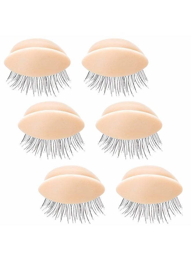 ANCIRS - 1 Box 3 Pairs Replacement Eyelids for Mannequin Head, Silicone Rubber Removable Realistic Eyelids for Eyelash Training Practice Makeup Extension - Image 1