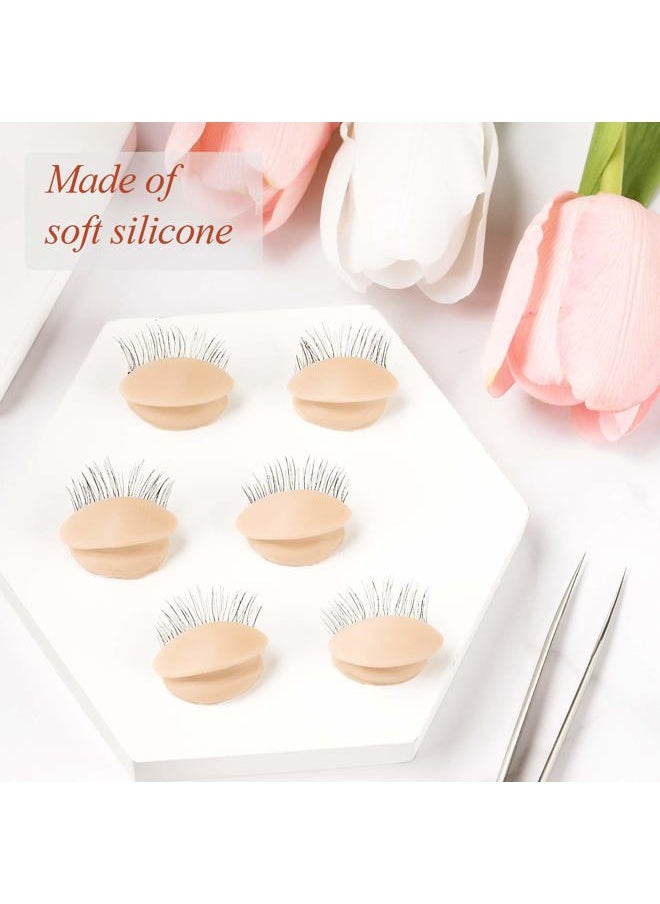 ANCIRS - 1 Box 3 Pairs Replacement Eyelids for Mannequin Head, Silicone Rubber Removable Realistic Eyelids for Eyelash Training Practice Makeup Extension - Image 1