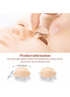 ANCIRS 1 Box 3 Pairs Replacement Eyelids for Mannequin Head, Silicone Rubber Removable Realistic Eyelids for Eyelash Training Practice Makeup Extension  - Image 2