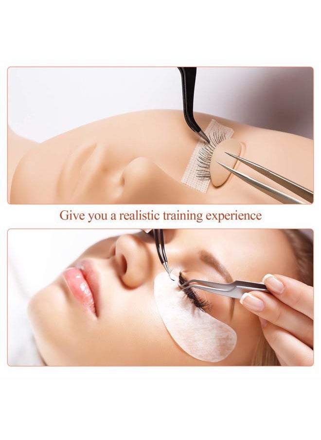 ANCIRS - 1 Box 3 Pairs Replacement Eyelids for Mannequin Head, Silicone Rubber Removable Realistic Eyelids for Eyelash Training Practice Makeup Extension - Image 1