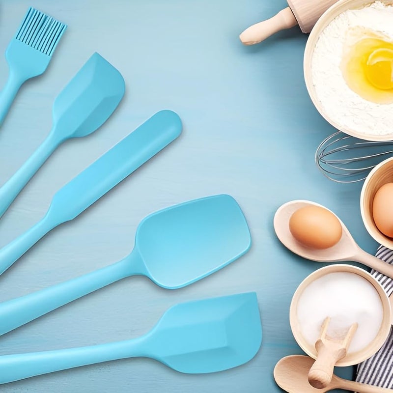 Sugalsu Silicone Spatula NonScratch Heat Resistant Silicone Spatula with Stainless Steel CoreNon Stick and Good Grips Spatulas for CookingBaking and Mixing Set of 6 Blue - Image 5