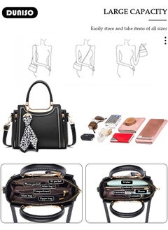 DUNISO Women's Fashion Handbag Faux Leather Crossbody Bag For Women Large Capacity Bow Trim Tote Bags Top Handle Satchel Fashionable Travel Shoulder Bag For Ladies  - Image 3