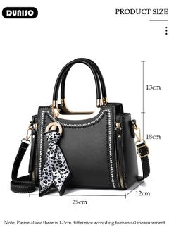 DUNISO Women's Fashion Handbag Faux Leather Crossbody Bag For Women Large Capacity Bow Trim Tote Bags Top Handle Satchel Fashionable Travel Shoulder Bag For Ladies  - Image 4