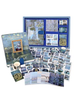 Large Aesthetic Scrapbook Kit, Vintage Oil Painting Bullet Junk Journal Kit with Scrapbook Supplies, B6 Notebook with Full Color Inner Pages DIY Scrapbook Gift for Girl Kid